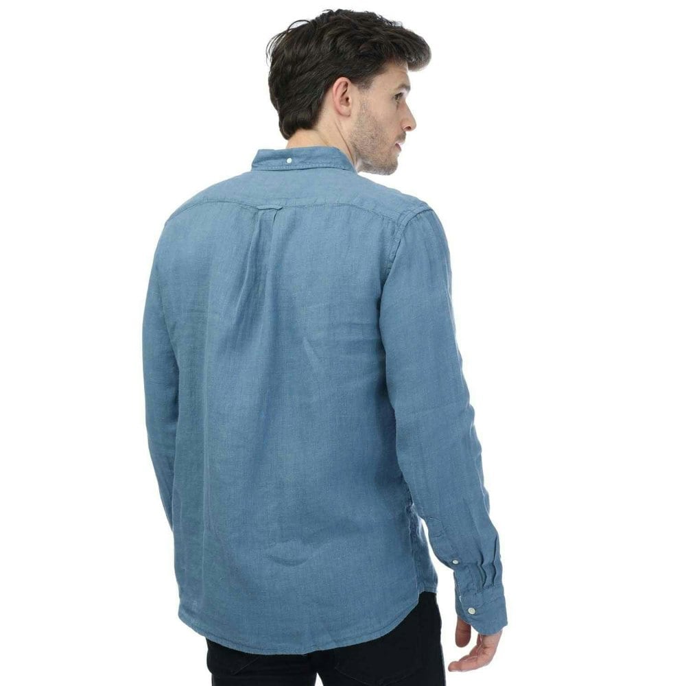 Gant Mens Linen Regular Shirt - Blue
