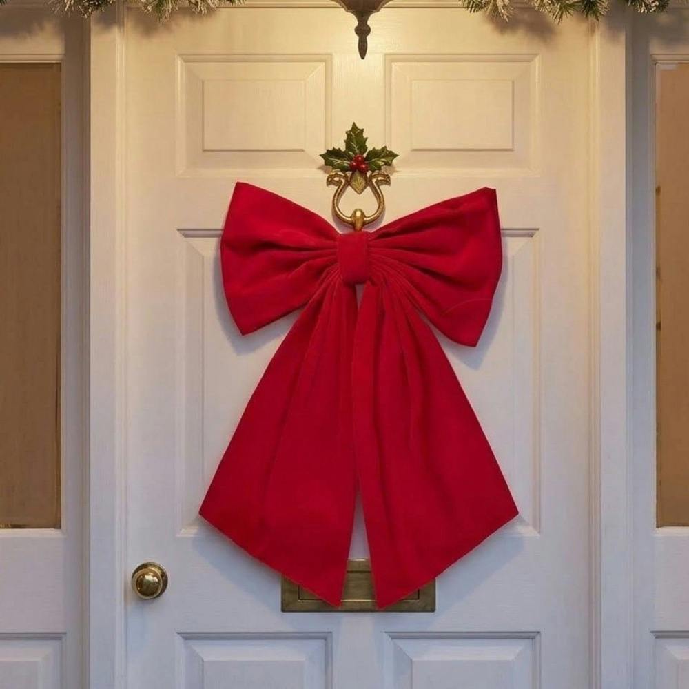 Garden Greatness XL Christmas Red Velvet Decorative Bow