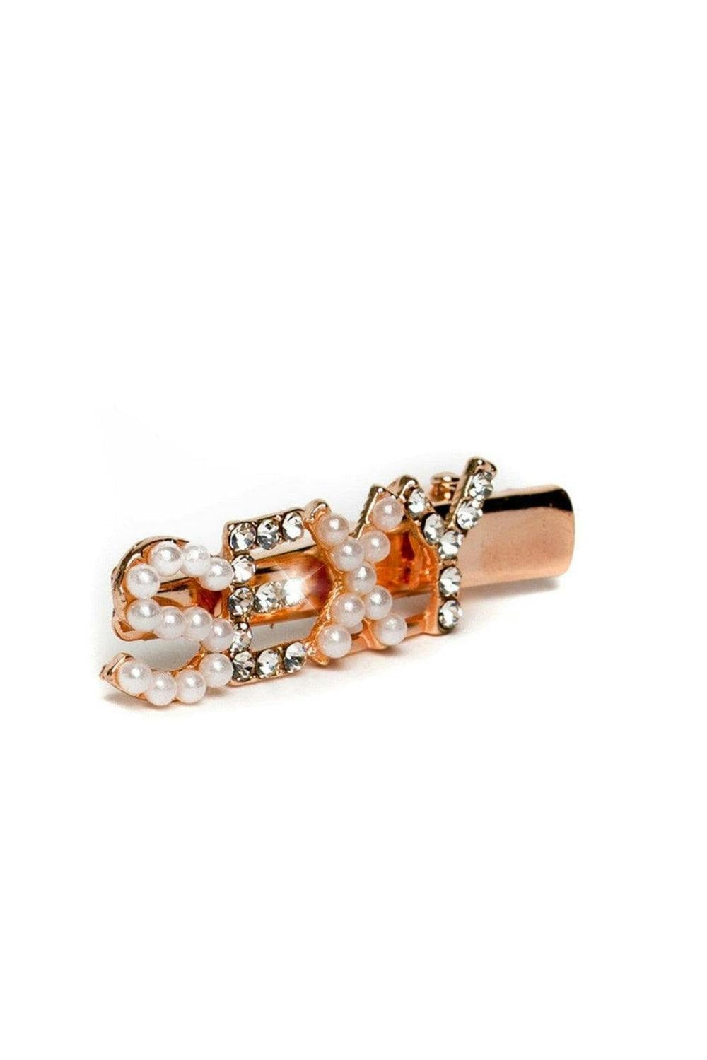 Chelsy Sexy Slogan Diamante And Pearl Hair Clip - Assorted