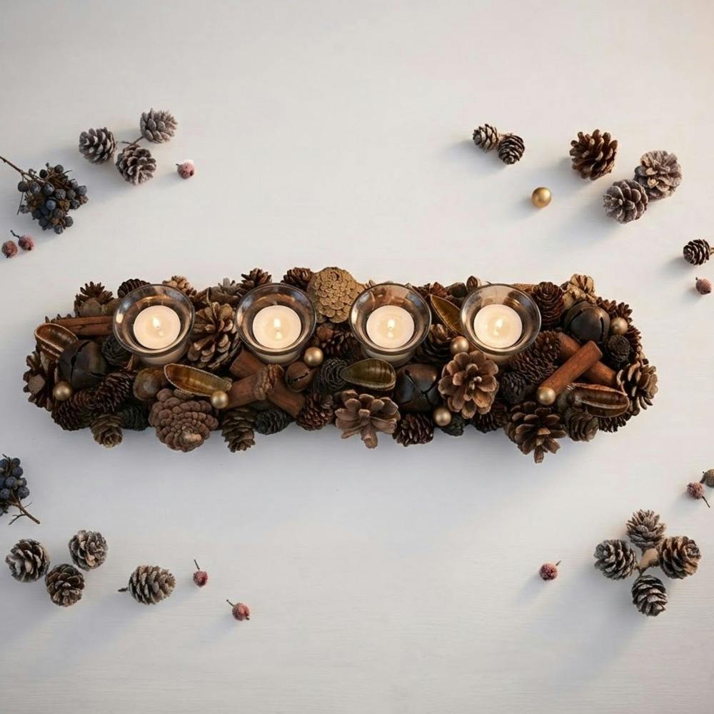 Garden Greatness Pinecone Foliage Tealight Holder