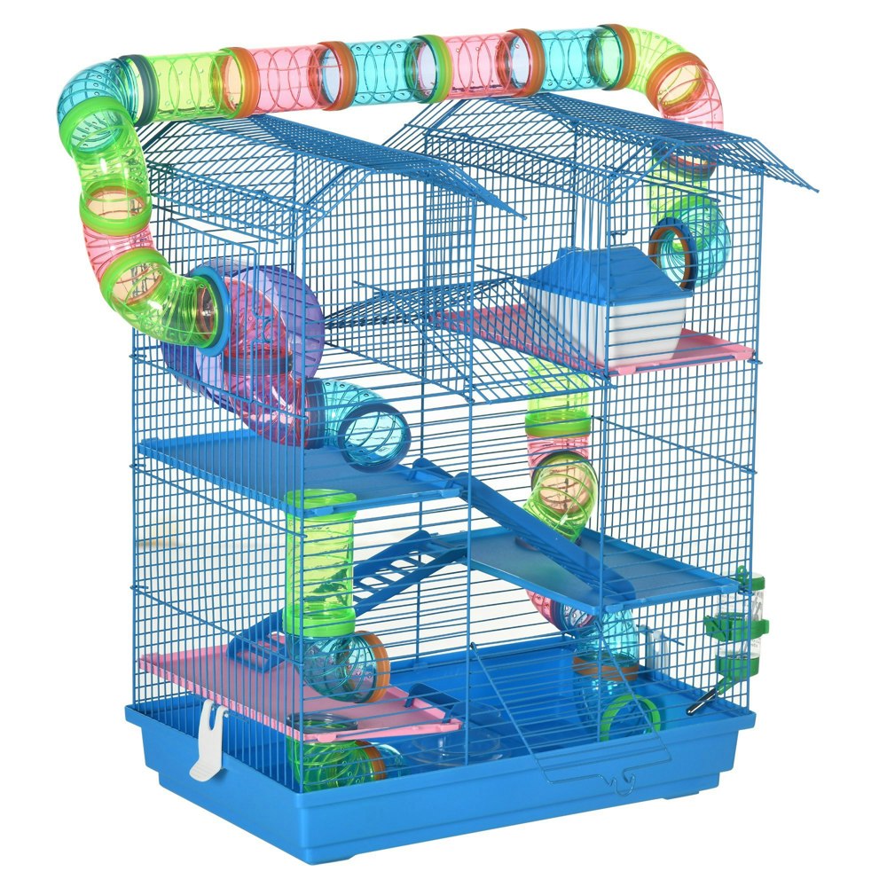Image showcasing PawHut 5 Tiers Hamster Cage Animal Travel Carrier | Rackhams