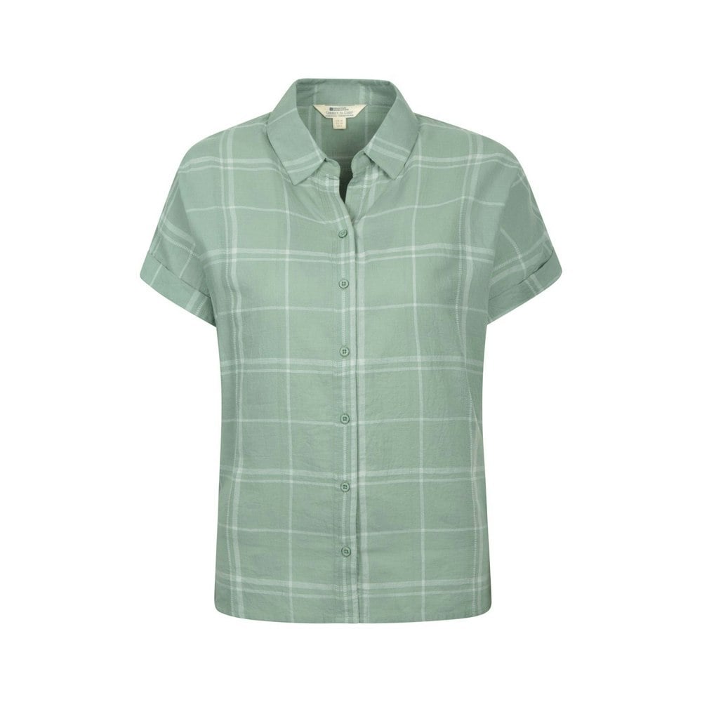 Mountain Warehouse Women's Palm Checked Relaxed Fit Shirt - Khaki
