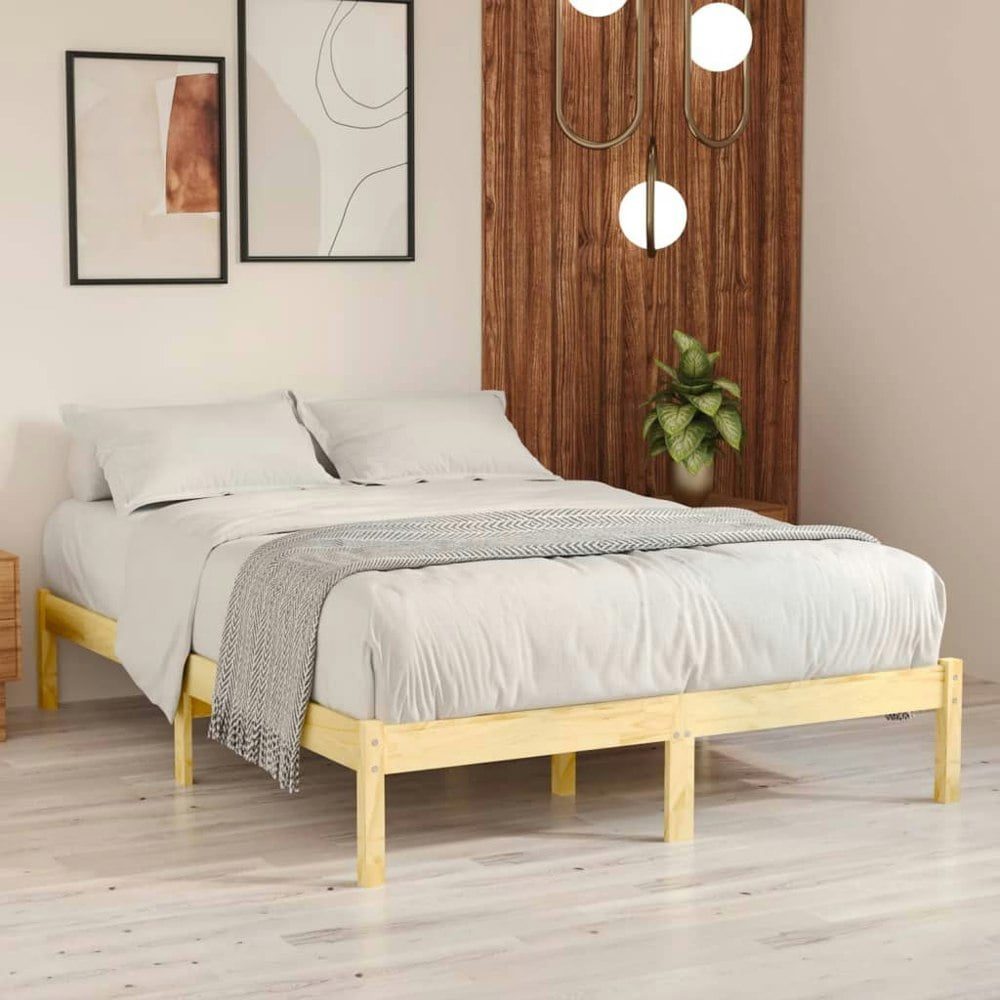 Berkfield Bed Frame Solid Wood Pine 140x200 cm