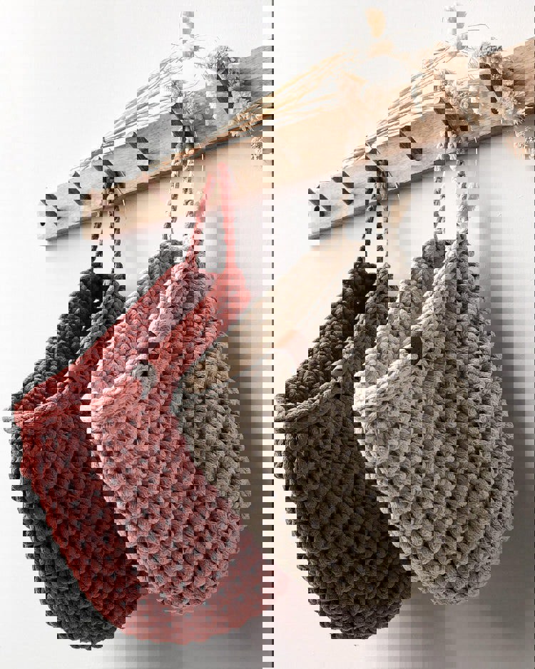 Zuri House Crochet hanging bags | TERRACOTTA
