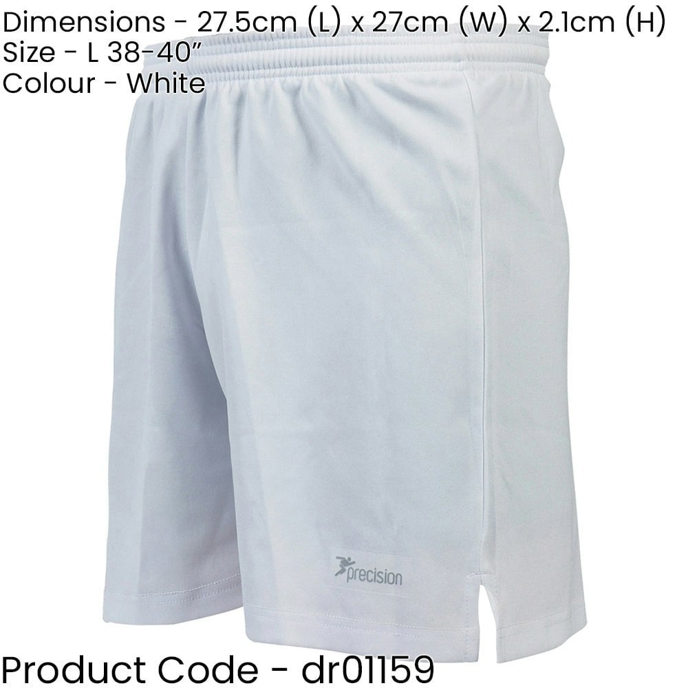 L ADULT Elastic Lightweight Football Gym Training Shorts - Plain WHITE 38-40"