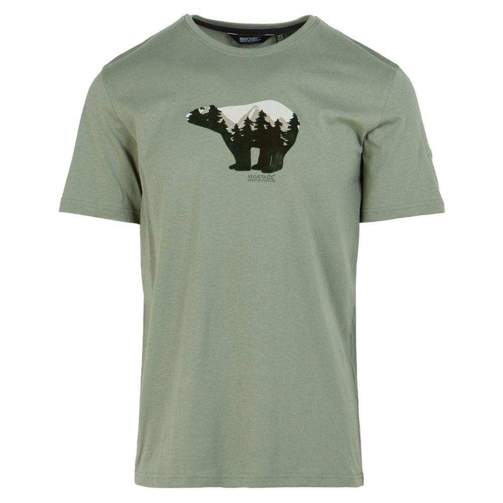 Regatta Mens Cline IX Bear T-Shirt - Agave Green