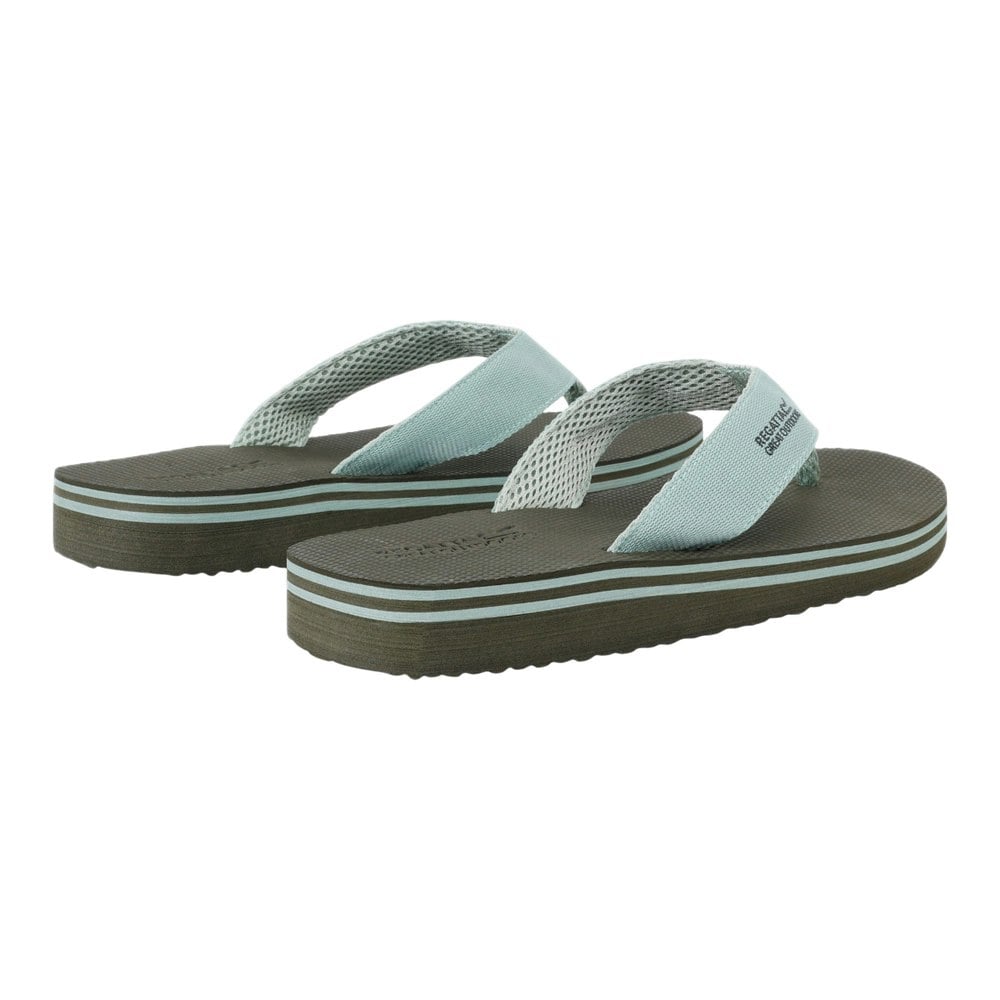 Regatta Mens Rico Flip Flops - Dark Khaki/Glacier Green