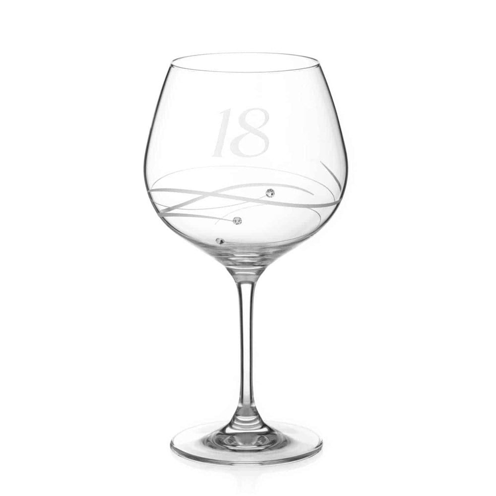 Diamante 18th Birthday Spiral Gin Glass Adorned with Crystals by Swarovski®