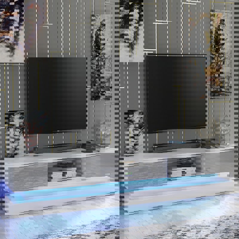 Mex Furniture 180cm Modern TV Unit with Grey High | Rackhams