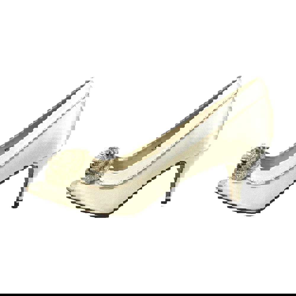 Lunar Women's Ripley Satin Court Shoes - Champagne