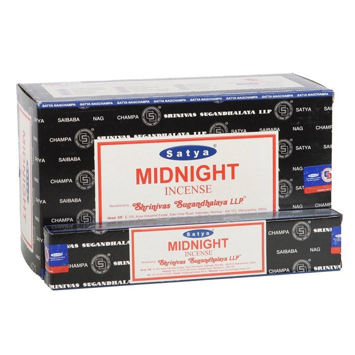 Serano 12 Packs of Midnight Incense Sticks by Satya