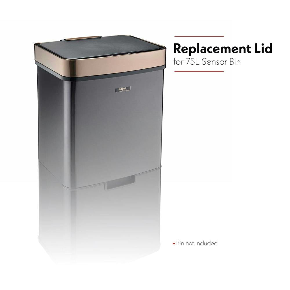 Cooks Professional Sensor Recycling Bin Lid for 75L | Black / Copper