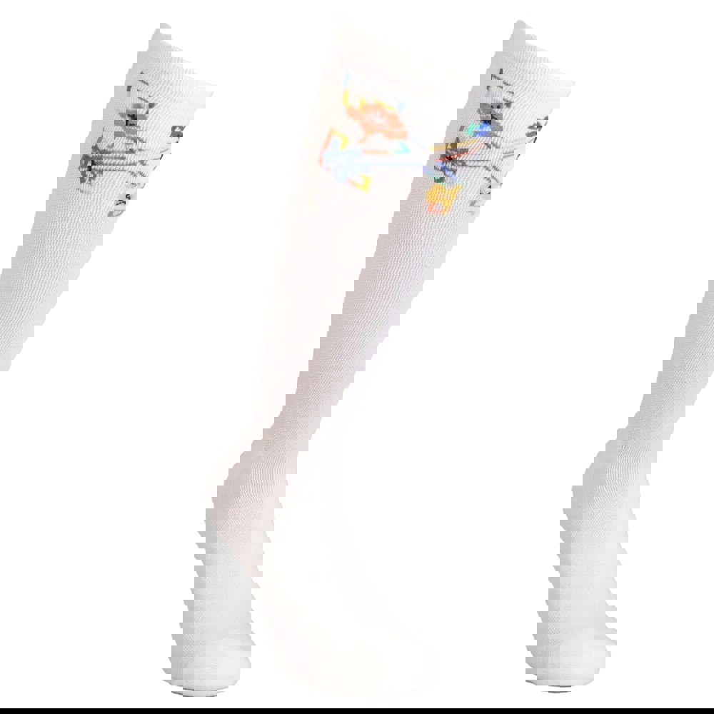 Off White Unisex Adult Floral Arrow Long Socks - Sand
