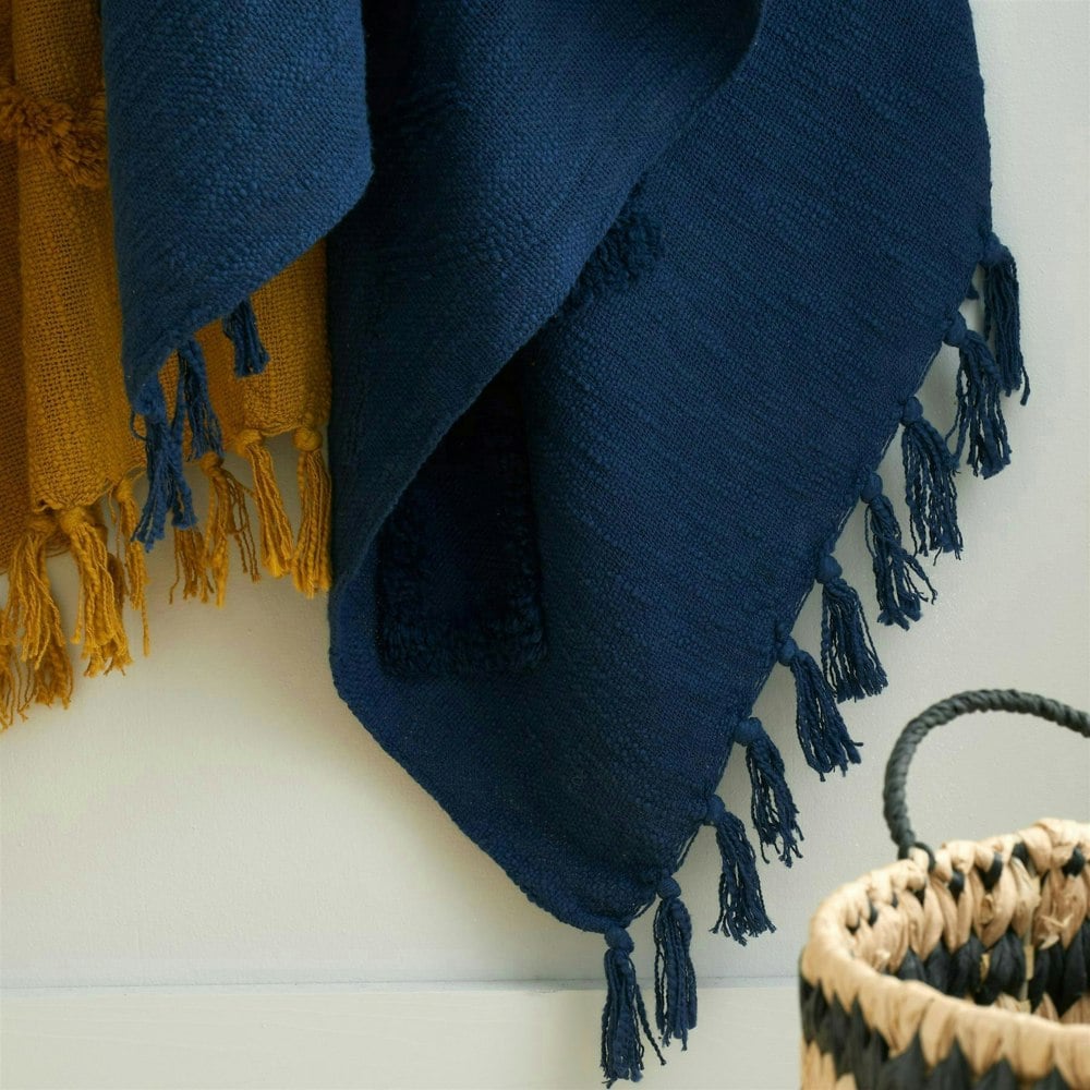 Pineapple Elephant Kabeli Tufted 130x170cm Throw Navy