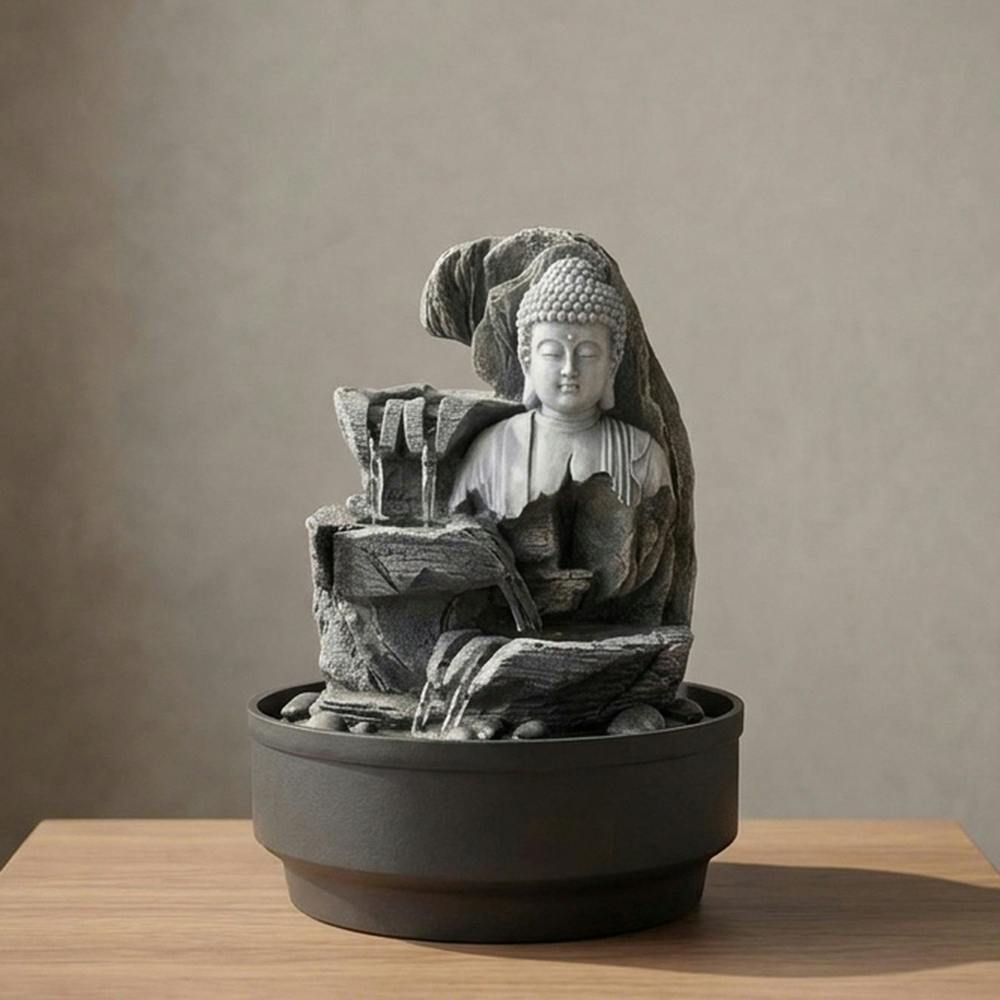 Garden Greatness Three Tier Buddha Head Water Feature