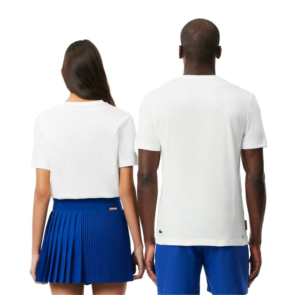 Lacoste Unisex Adult Roland Garros Edition Ultra Dry Tennis T-Shirt - White
