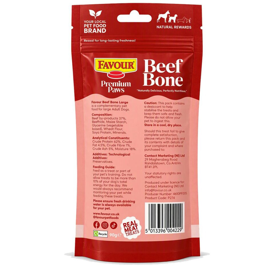 Favour Premium Paws Beef Bone Large 90g