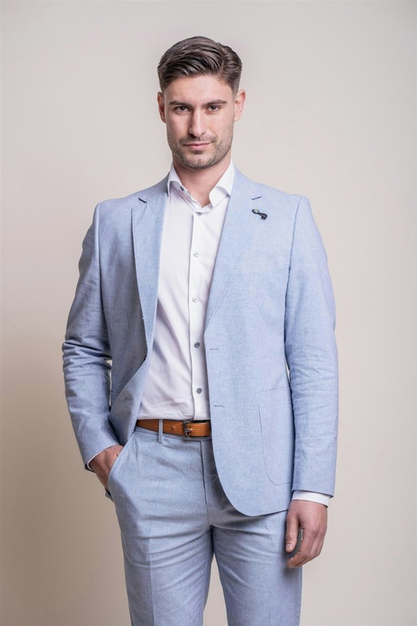 House of Cavani Fredrik Two Piece Suit - Light Blue