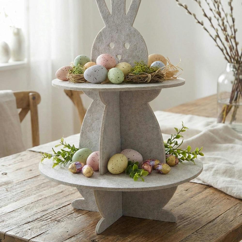 Garden Greatness Springtime Felt Rabbit Display Stand