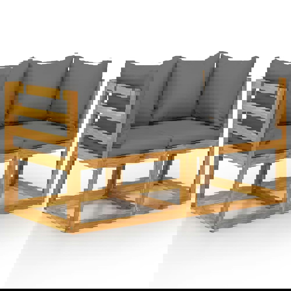 Berkfield 2-seater Garden Bench with Dark Grey Cushions (UK/IE/FI/NO only)