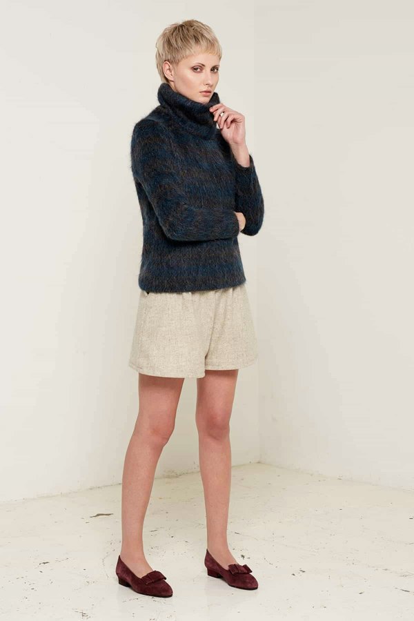 Bo Carter Agnes Roll Neck Wool Jumper - Storm