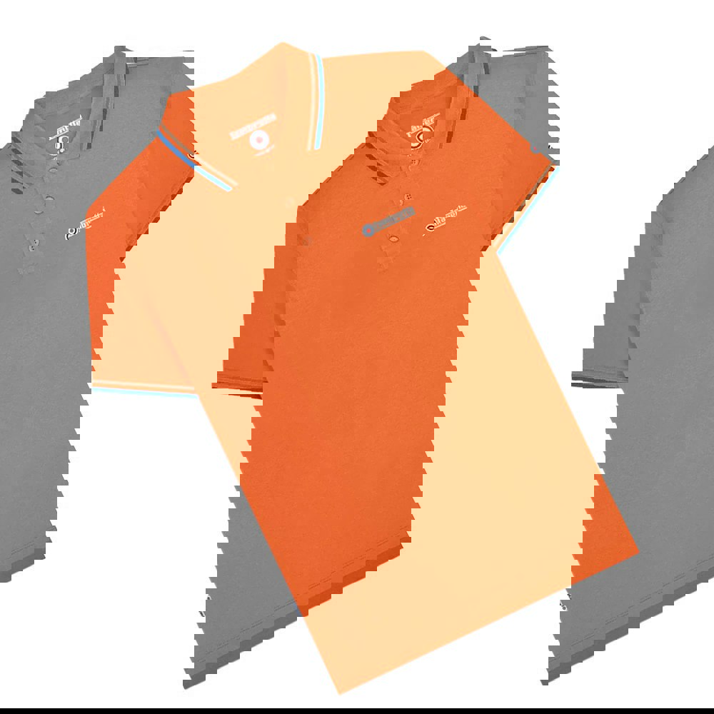 Lambretta Mens SS25 Twin Tip Polo Shirt - Orange