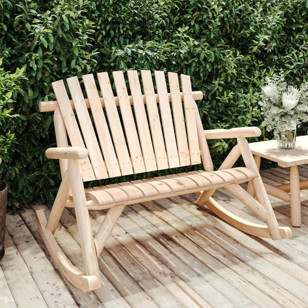 Berkfield 2-Seater Garden Rocking Bench 123x96x102 cm Solid Wood Spruce