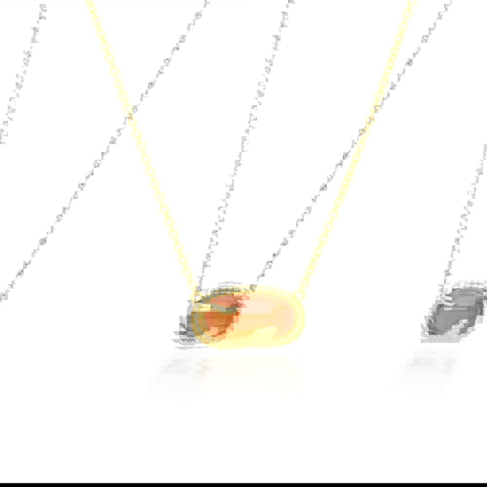 253N365902925 ECFEW™ Carnelian Snake Pendant Necklace in Gold Plated Sterling Silver 