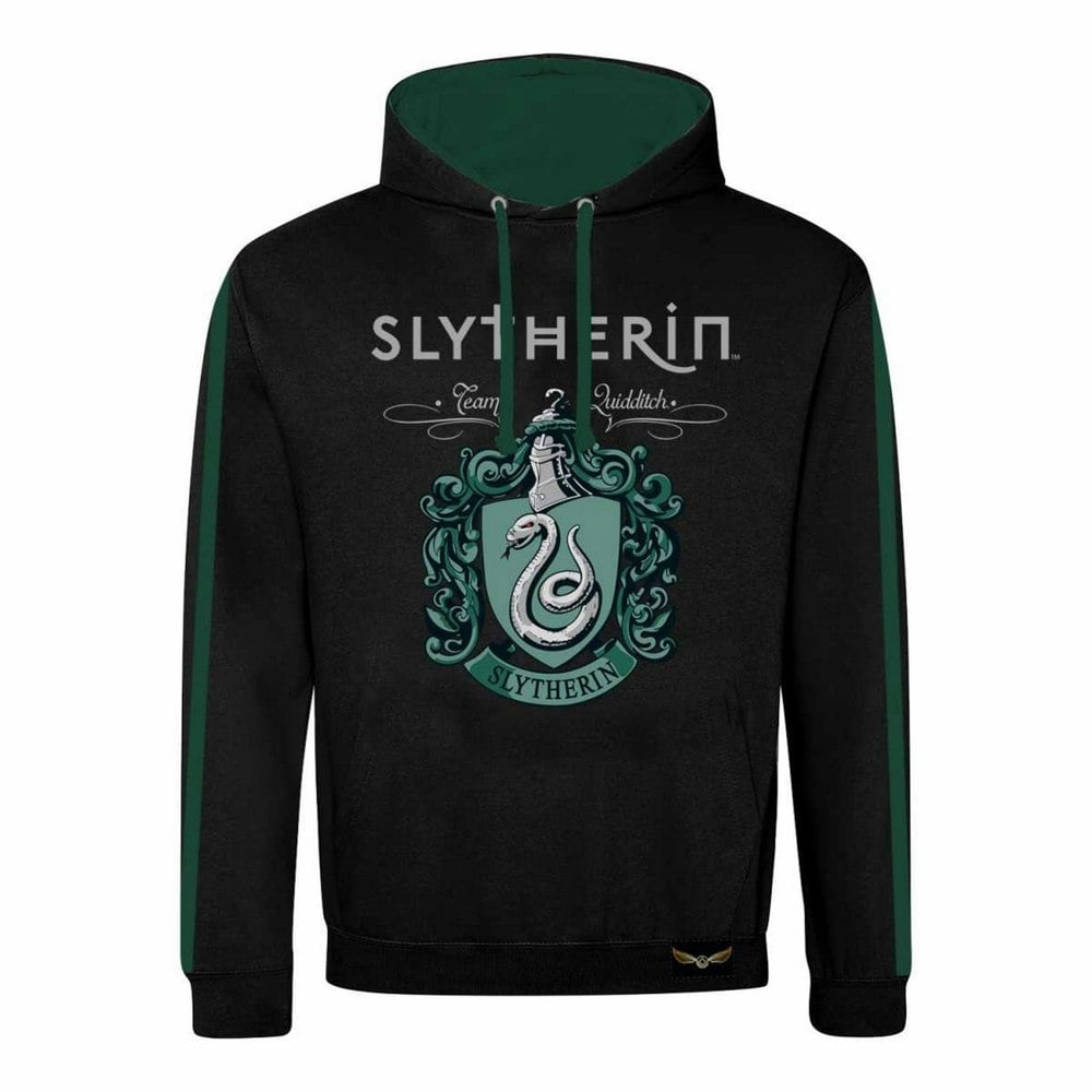 Harry Potter Unisex Adult Slytherin Hoodie - Black/Green