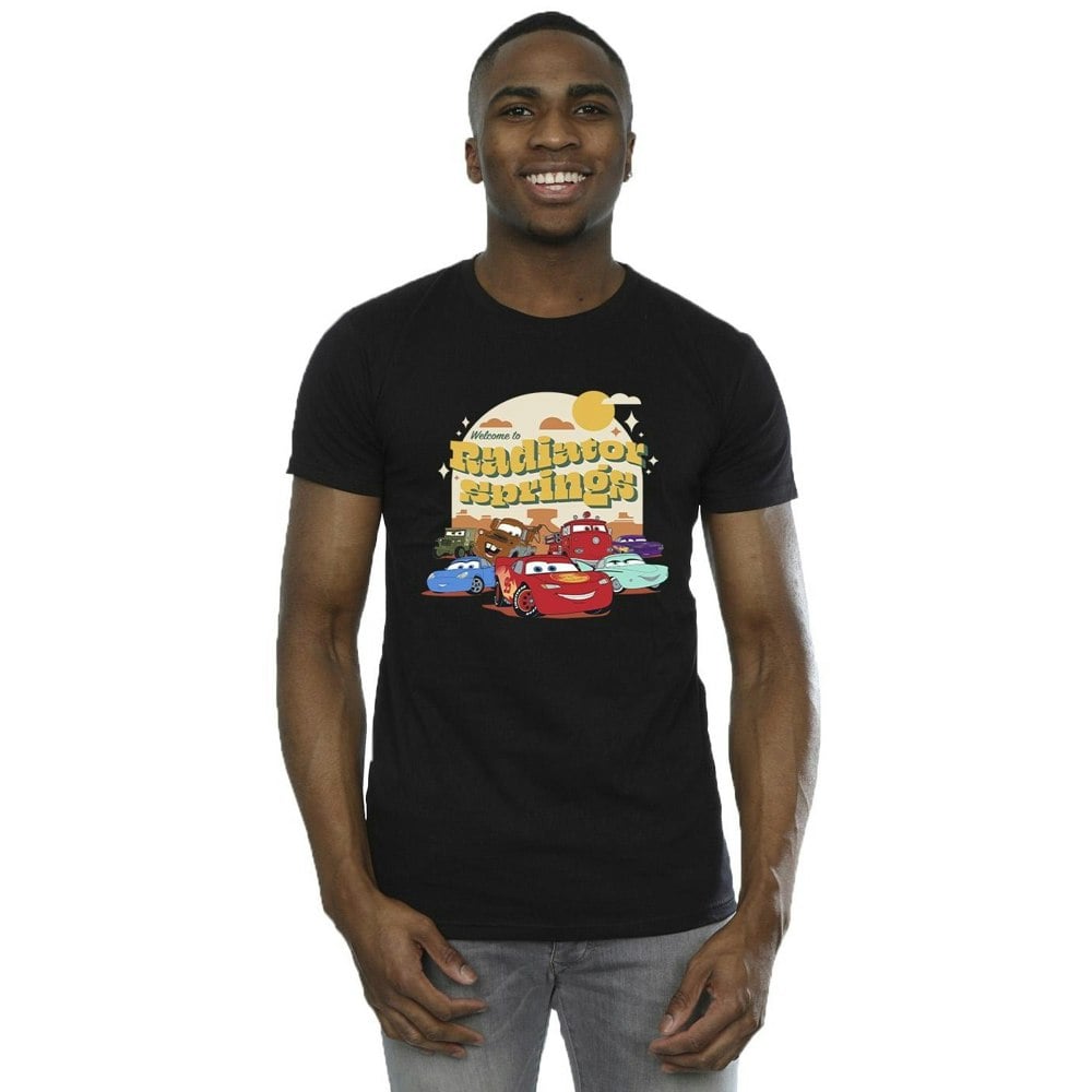 Disney Mens Cars Radiator Springs Group T-Shirt - Black