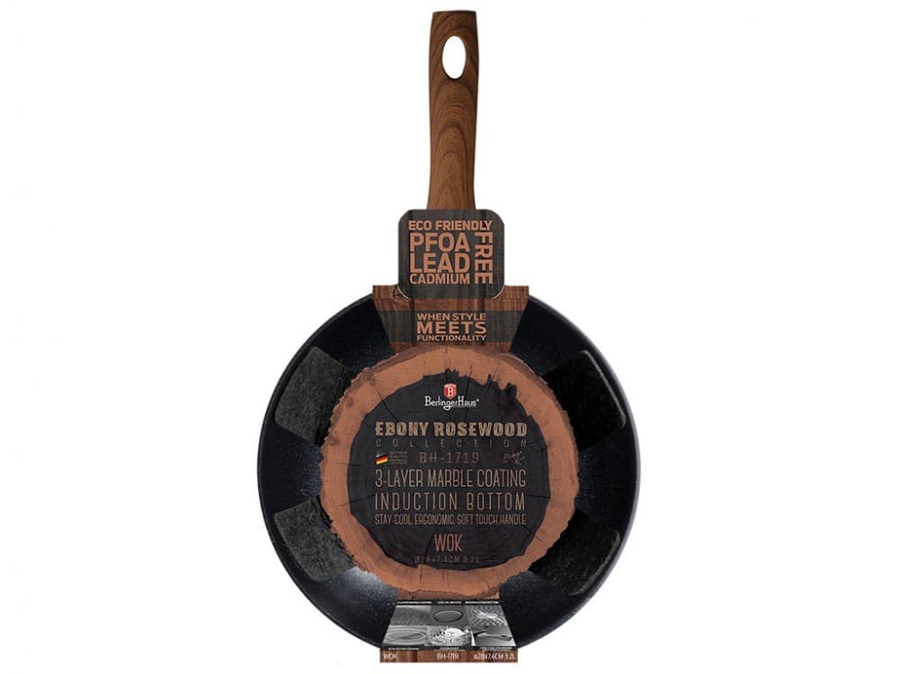 Berlinger Haus BH/1719 28 cm Wok - Ebony Rosewood Collection