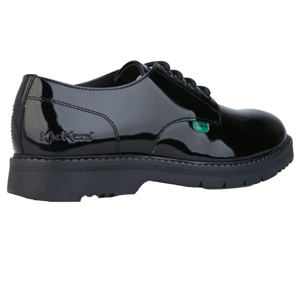 Kickers Womens/Ladies Finley Patent Leather Lace Up Shoes - Black
