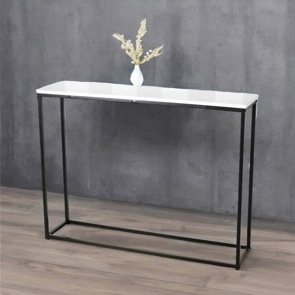 Rafaelo Mobilia Freestanding Slim Hallway Console Table White
