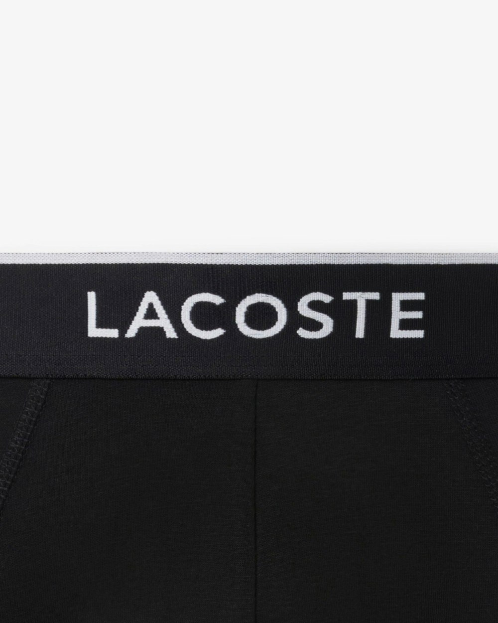 Lacoste 3-Pack Stretch Cotton Mens Briefs - Black/White-Silver Chine NUA
