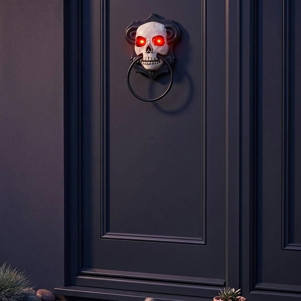 Garden Greatness Spooky Motion Activated Skull Door Knocker