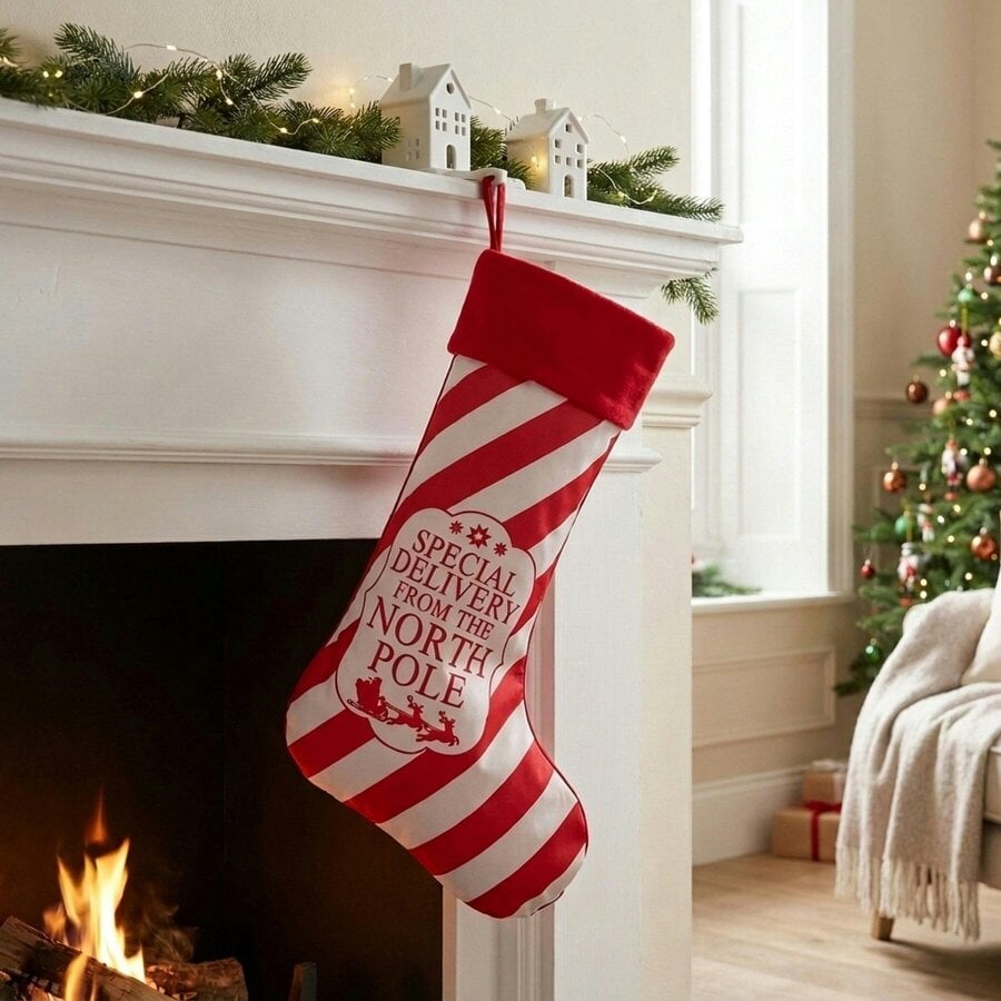 Garden Greatness Candy Cane Striped Special Delivery Stocking