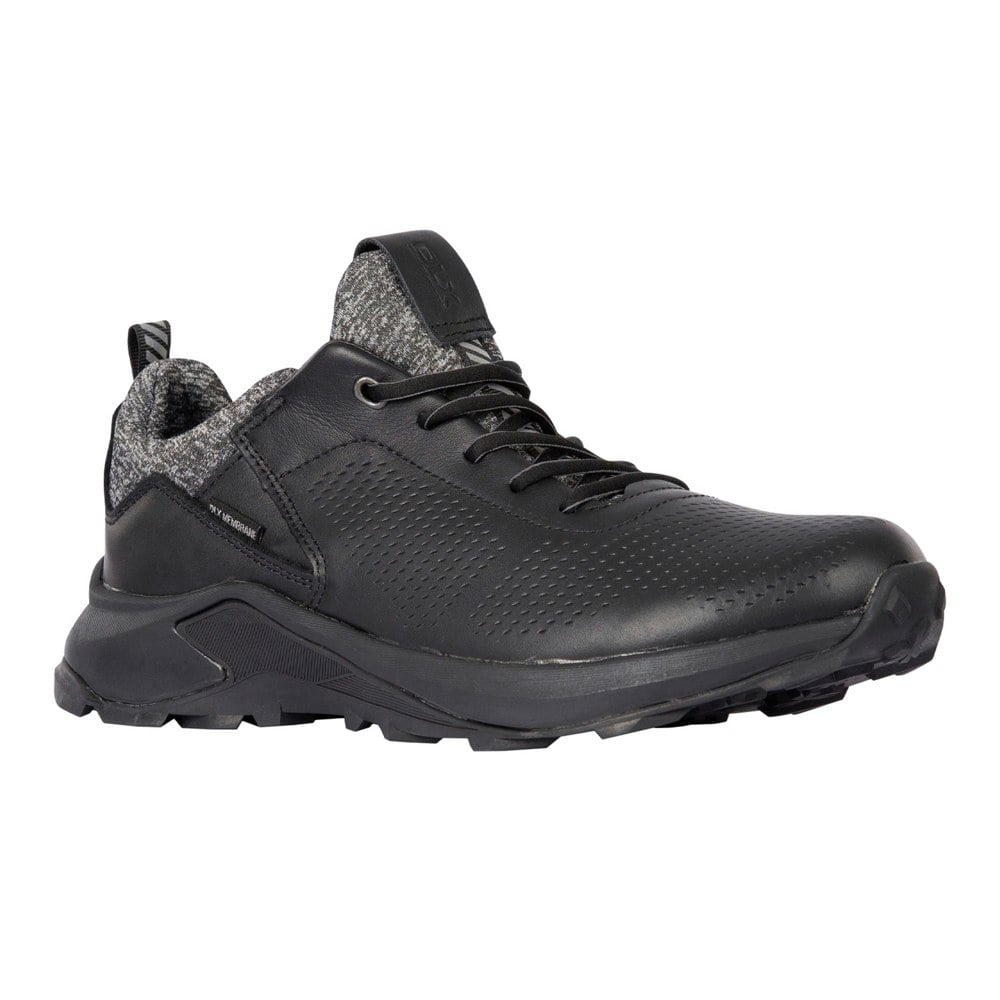 Trespass Mens Cole Leather Trainers - Black/Grey