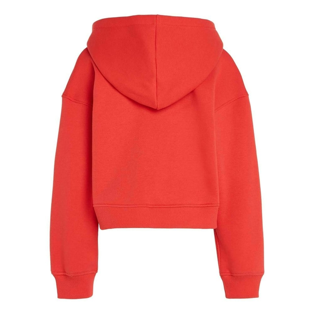 Calvin Klein Childrens/Kids Logo Fleece Full Zip Hoodie - Red