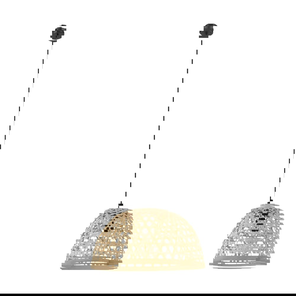 Hanging Ceiling Pendant Light Wicker Bowl 1 x 40W E27 Hallway Feature Lamp Loops