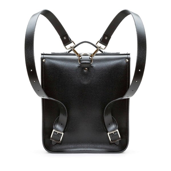 Black Leather City Backpack - Backpack - Zatchels