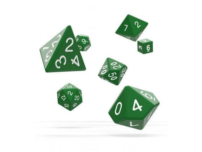 Oakie Doakie RPG Solid Green 7 Dice Set