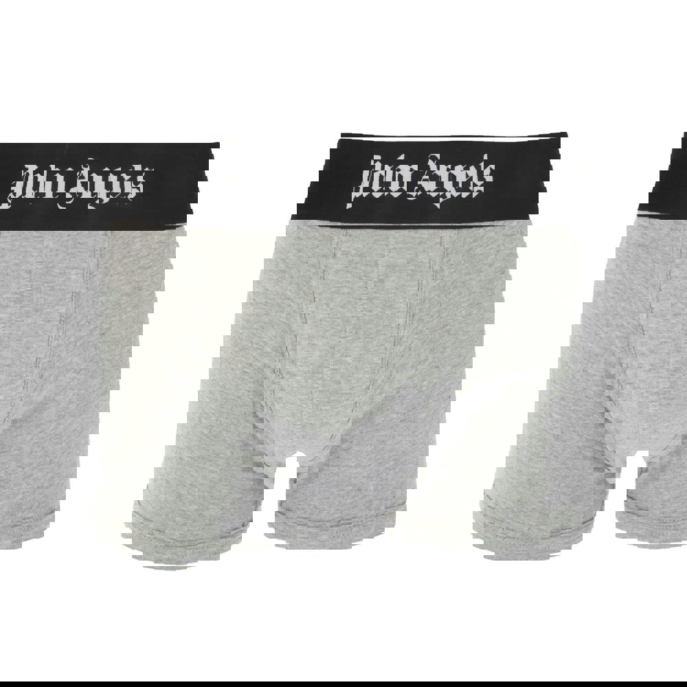 Palm Angels Mens Boxer Shorts - Grey-White