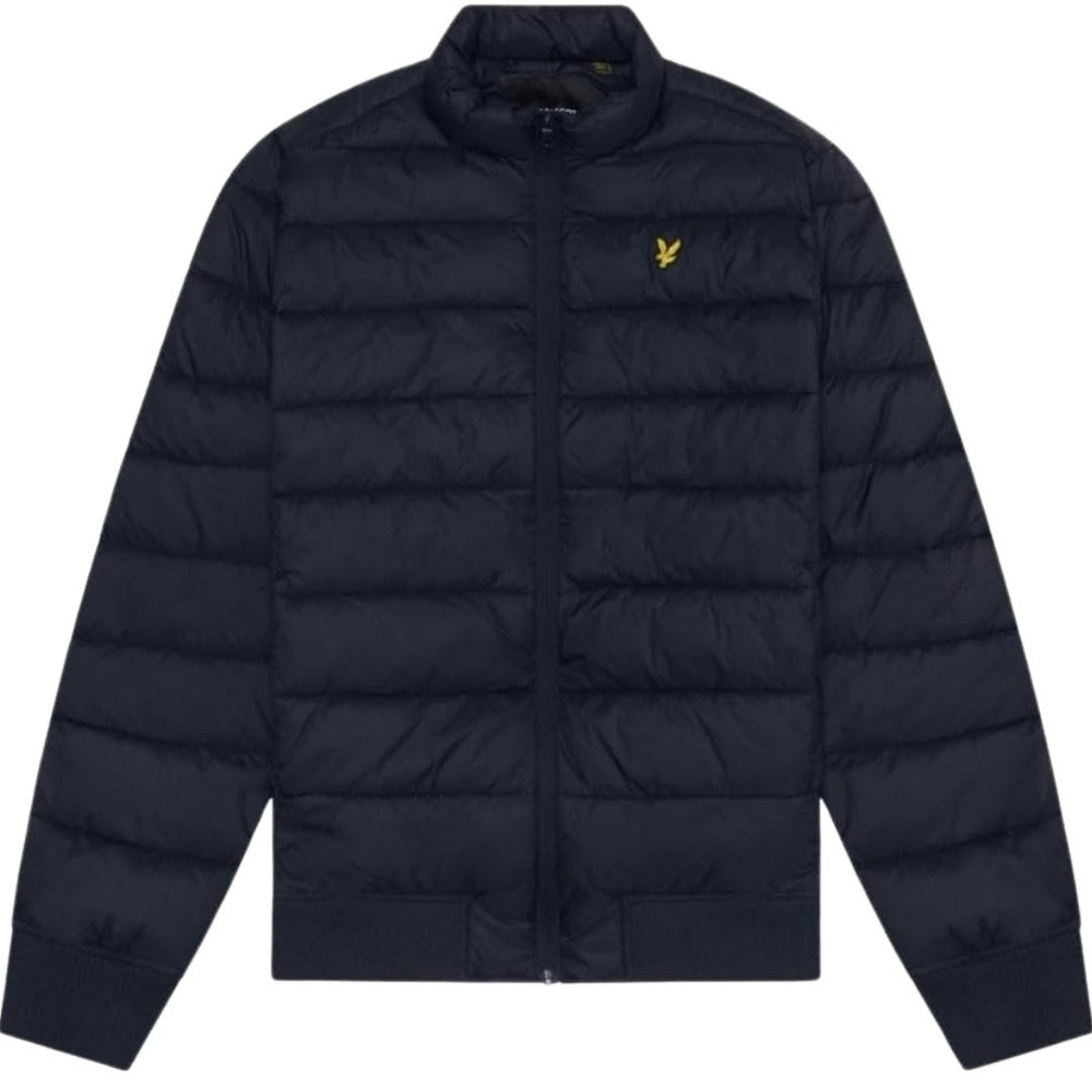 Lyle & Scott Branded Dark Navy Blue Funnel Neck Wadded Jacket S