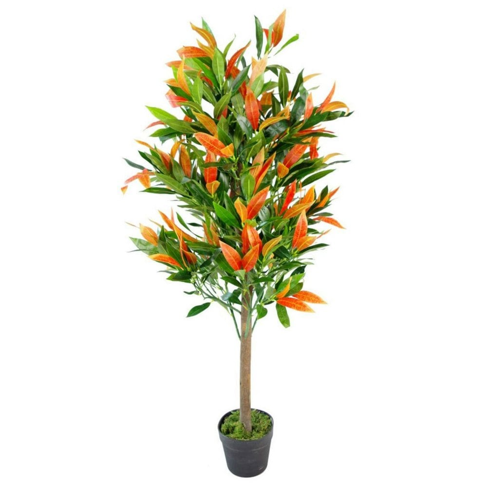 Leaf 130cm Leaf Realistic Red Robin Artificial Ficus Tree Photinia Red Green