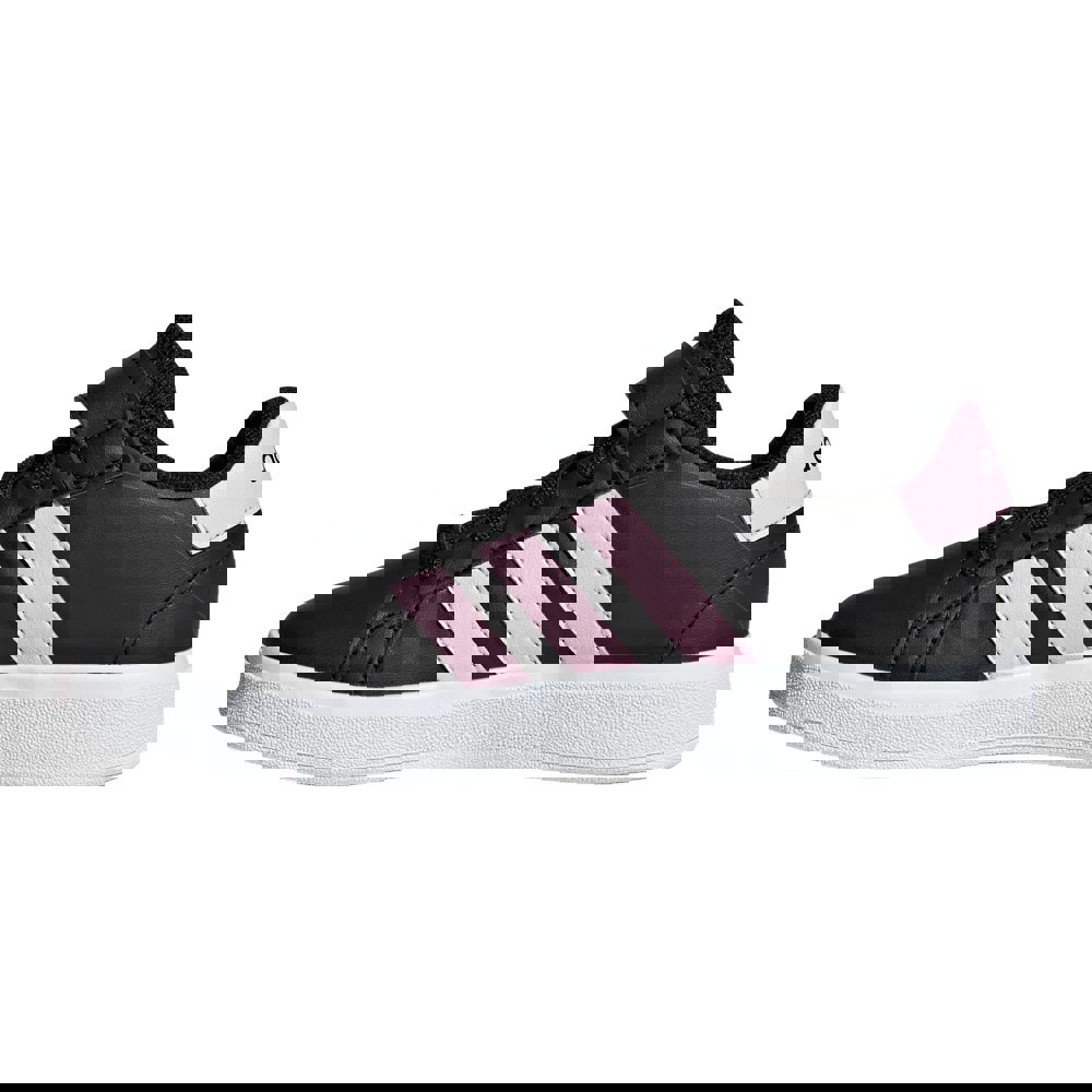 Adidas Kids Grand Court 2.0 Elastic Strap Trainers - Black
