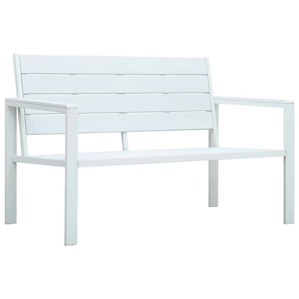 Berkfield Garden Bench 120 cm HDPE White Wood Look