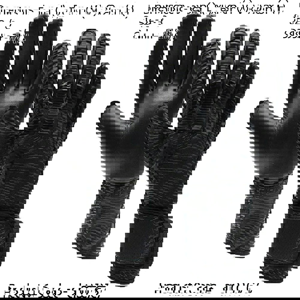 Size 6 Professional JUNIOR Goal Keeping Gloves - ELITE 2.0 BLACKOUT Keeper Glove