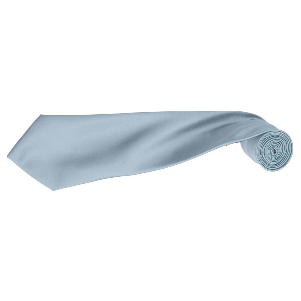 Premier Mens Plain Satin Tie (Narrow Blade) (Pack of 2) - Light Blue