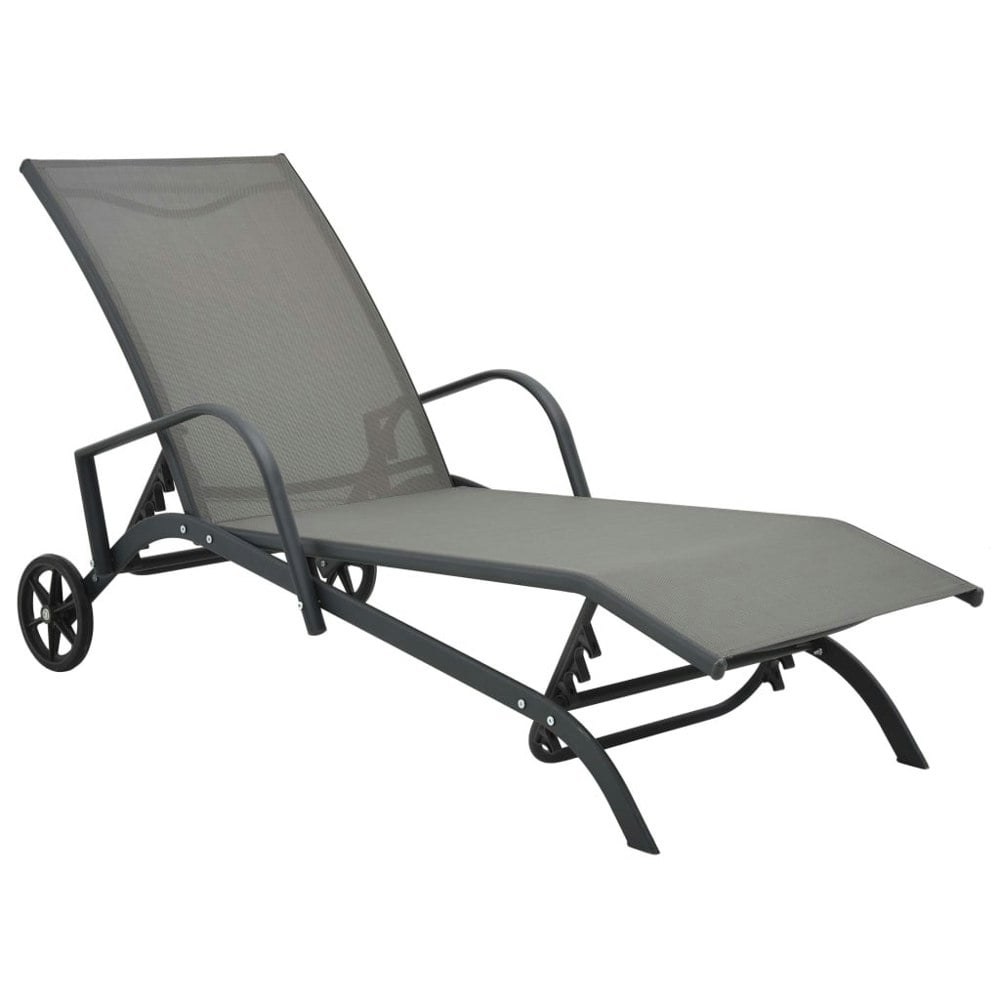 Berkfield Sun Lounger Steel and Textilene
