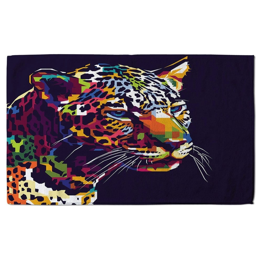 Benjamin Tate Design leopard face with pop art style (Bath Towel)